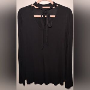 Ruff Hewn Black Tie-Neck Blouse | Size L |‎ Excellent Condition